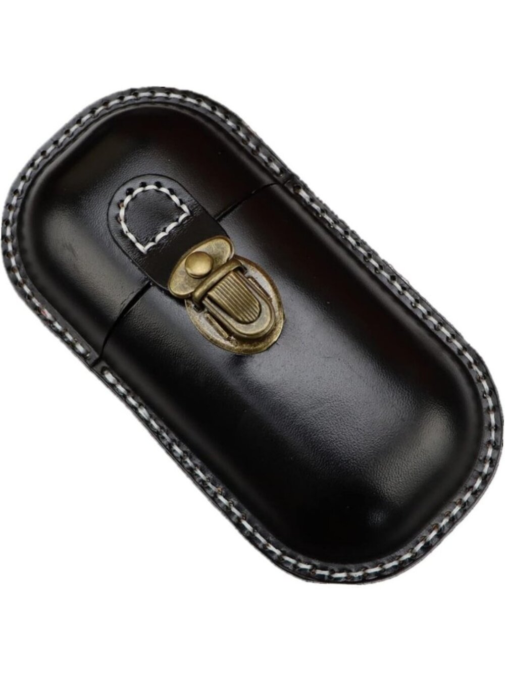 Stylish Hard Shell Leather Eyeglass Case for Sunglasses & Glasses - Locking